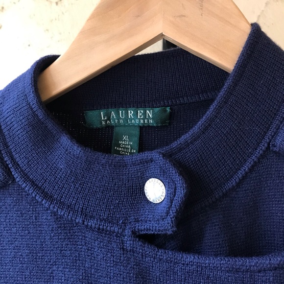 New! Ralph Lauren Navy Knit Moto Jacket - Picture 3 of 10